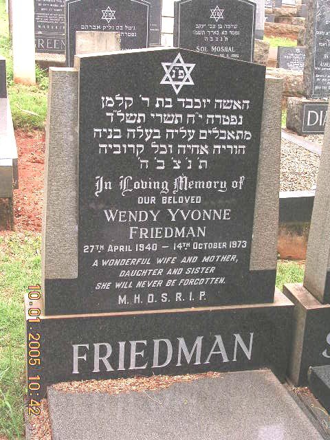 FRIEDMAN Wendy Yvonne 1940-1973
