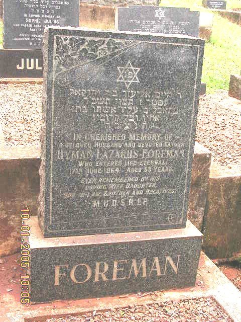 FOREMAN Hyman Lazarus -1964