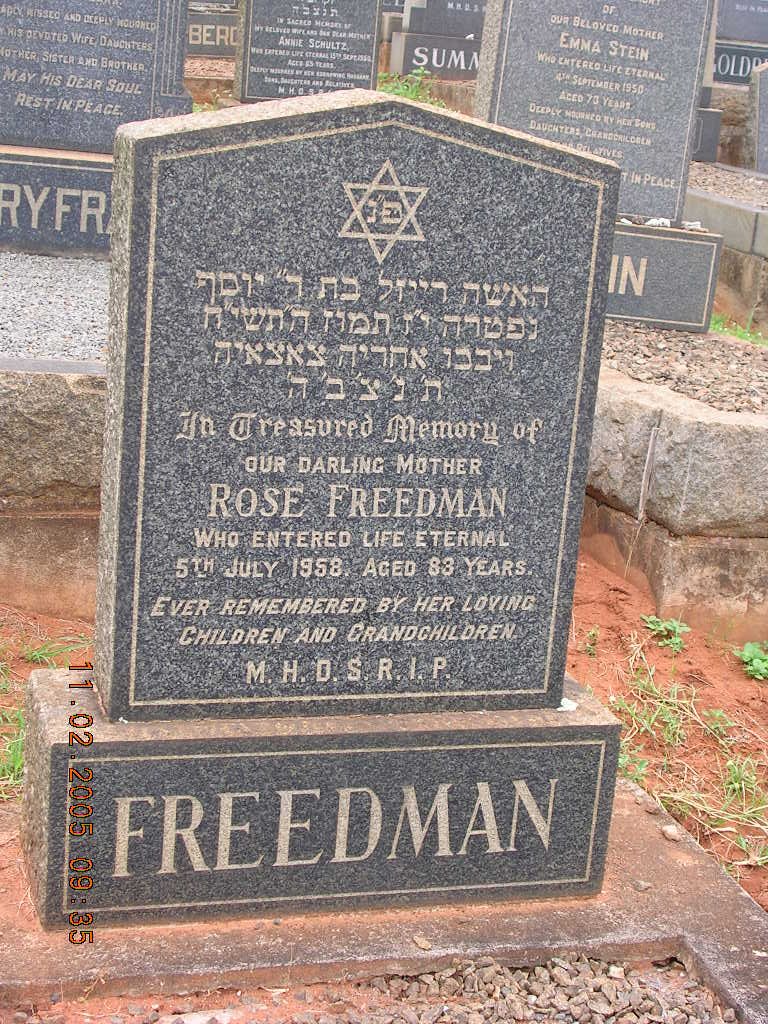 FREEDMAN Rose -1958