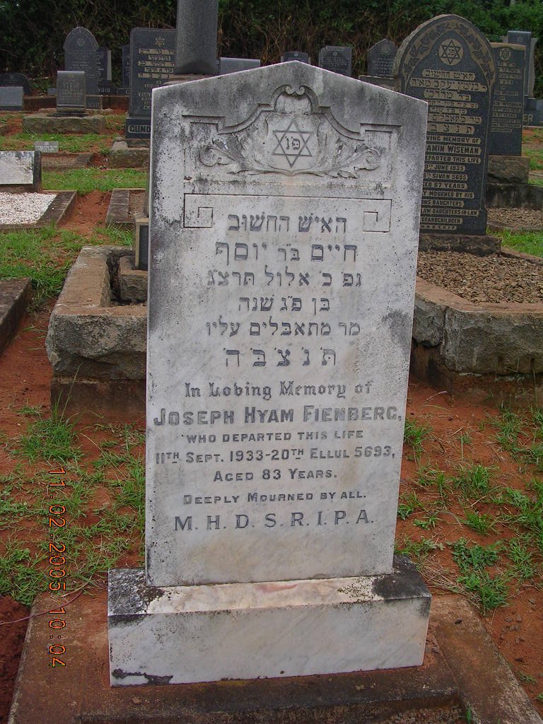 FIENBERG Joseph Hyam -1933