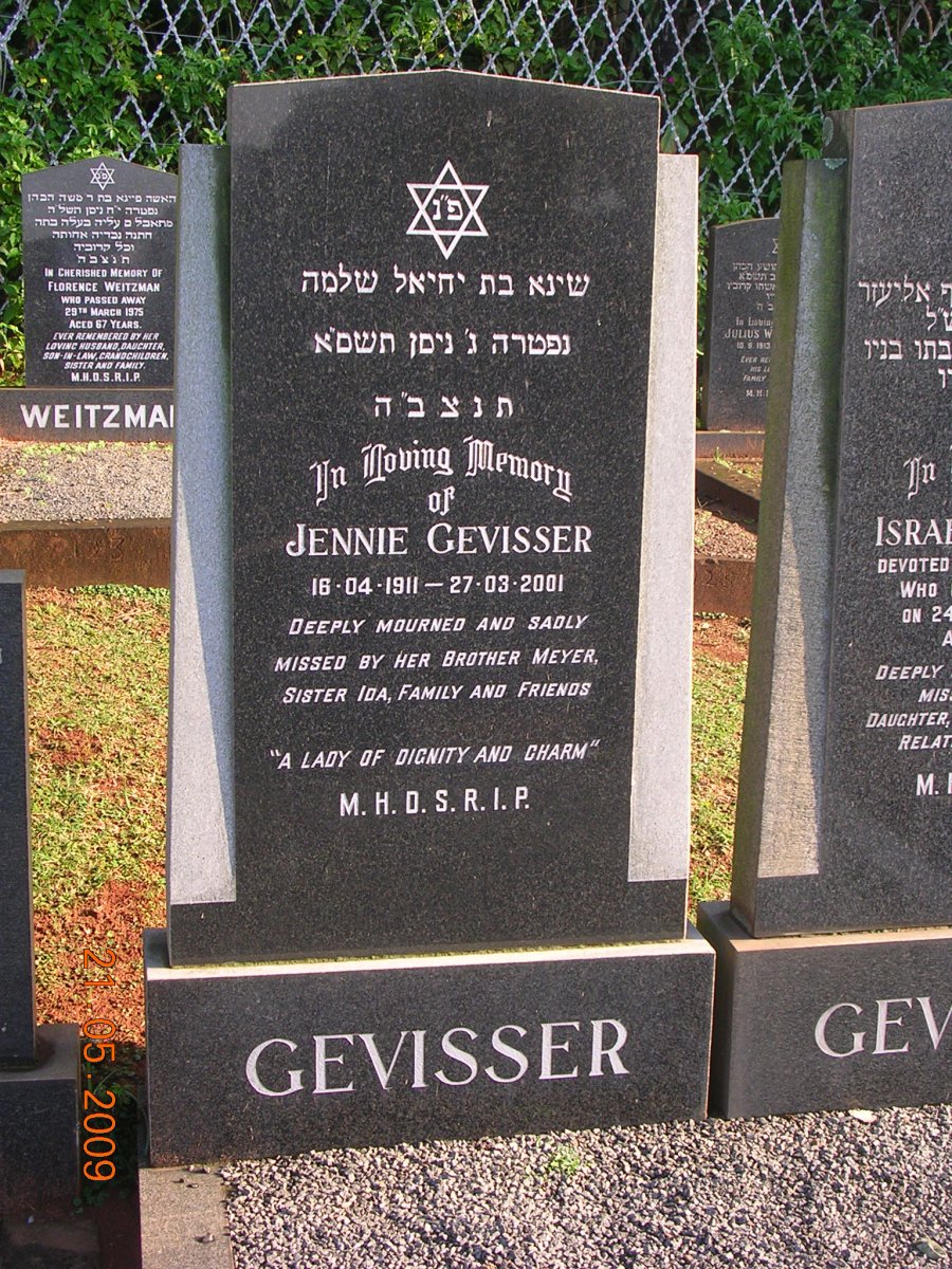 GEVISSER Jennie 1911-2001