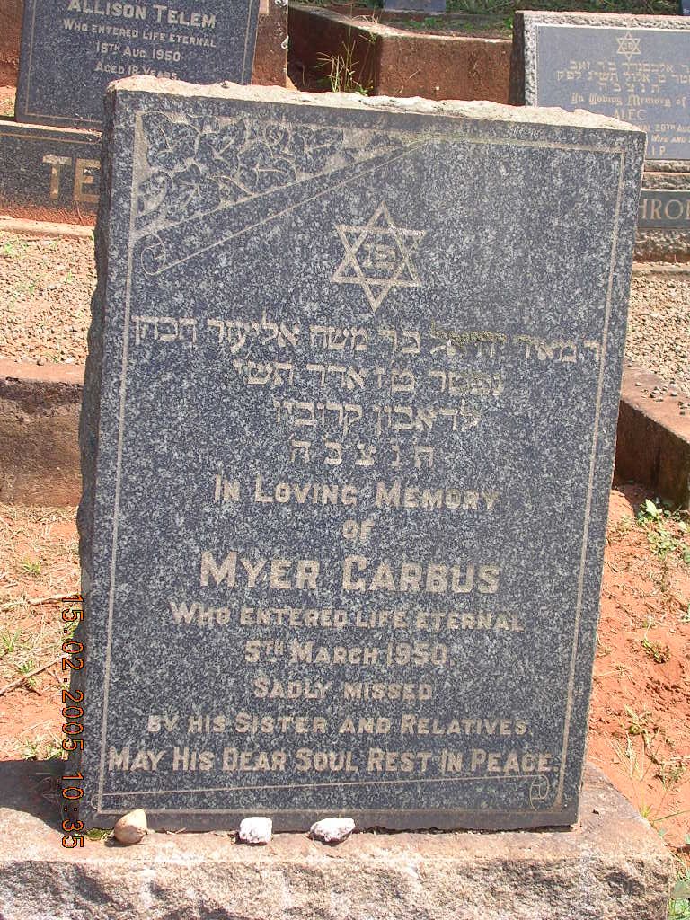 GARBUS Myer -1950