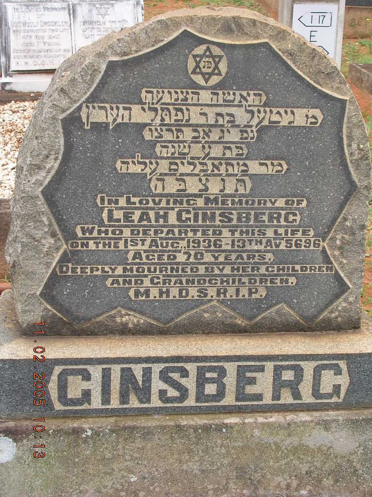 GINSBERG Leah -1936