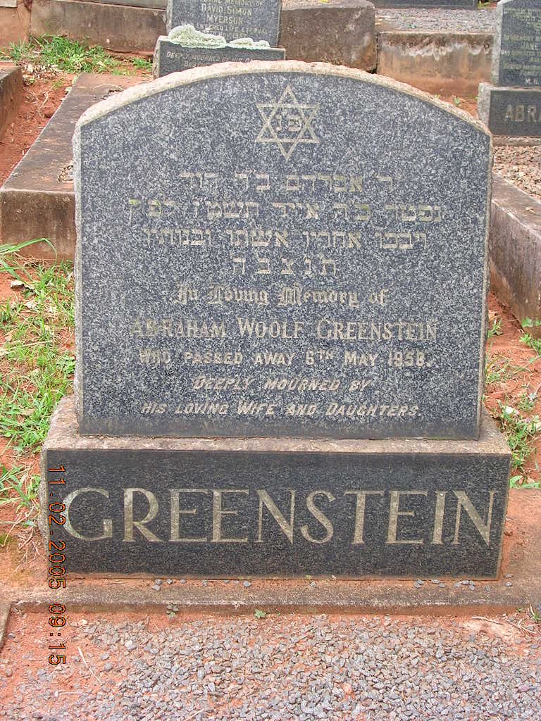 GREENSTEIN Abraham Woolf -1956