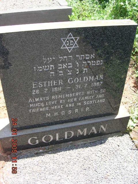 GOLDMAN Esther 1911-1987