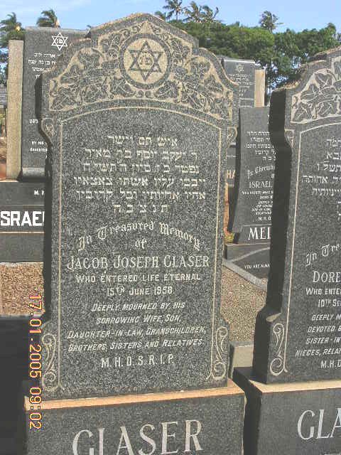 GLASER Jacob Joseph -1958