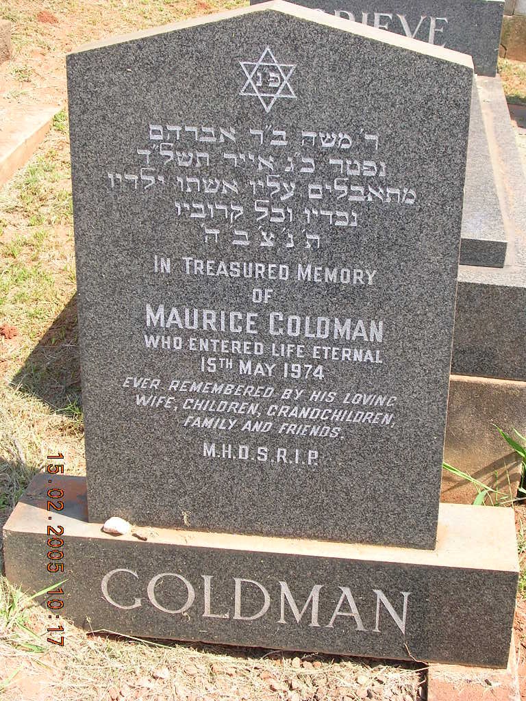 GOLDMAN Maurice -1974