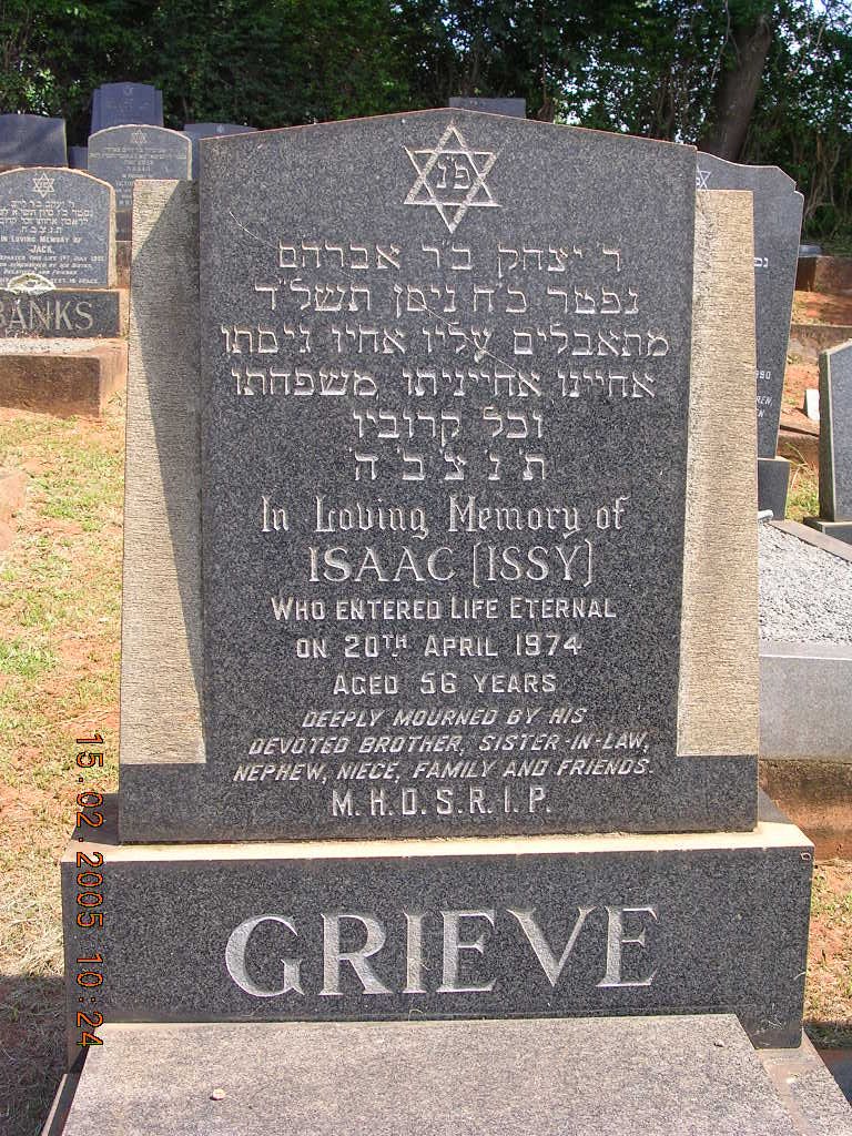 GRIEVE Isaac -1974