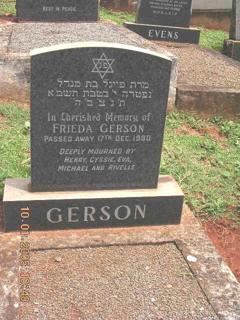GERSON Frieda  -1980