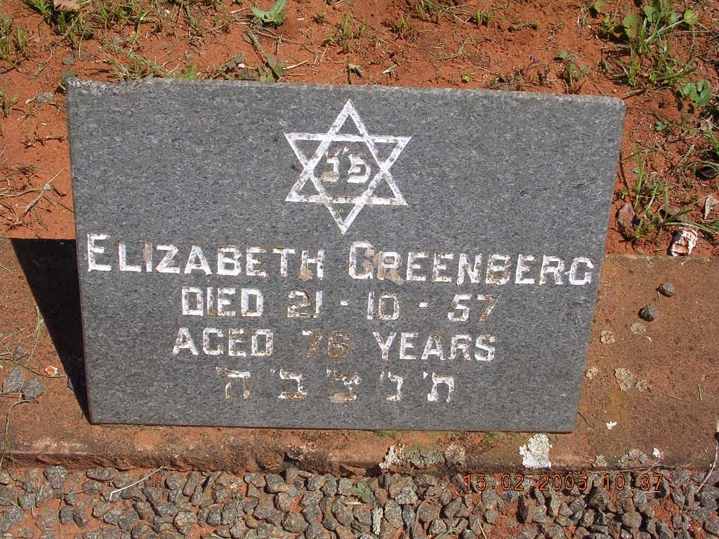 GREENBERG Elizabeth -1957