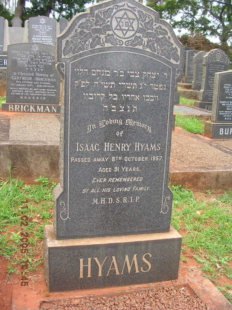 HYAMS Isaac Henry -1957
