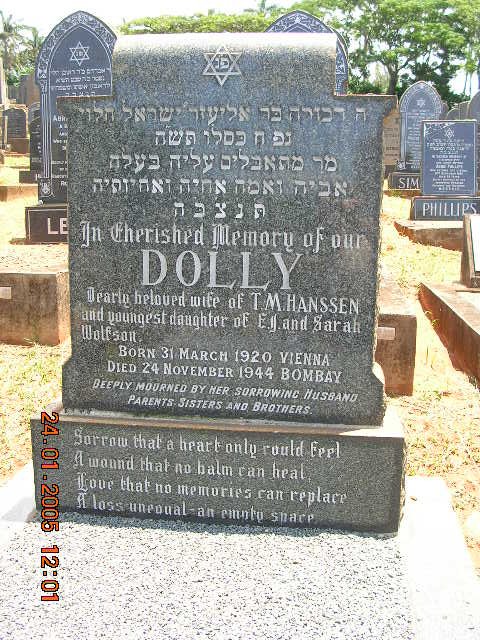 HANSSEN Dolly nee WOLFSON 1920-1944
