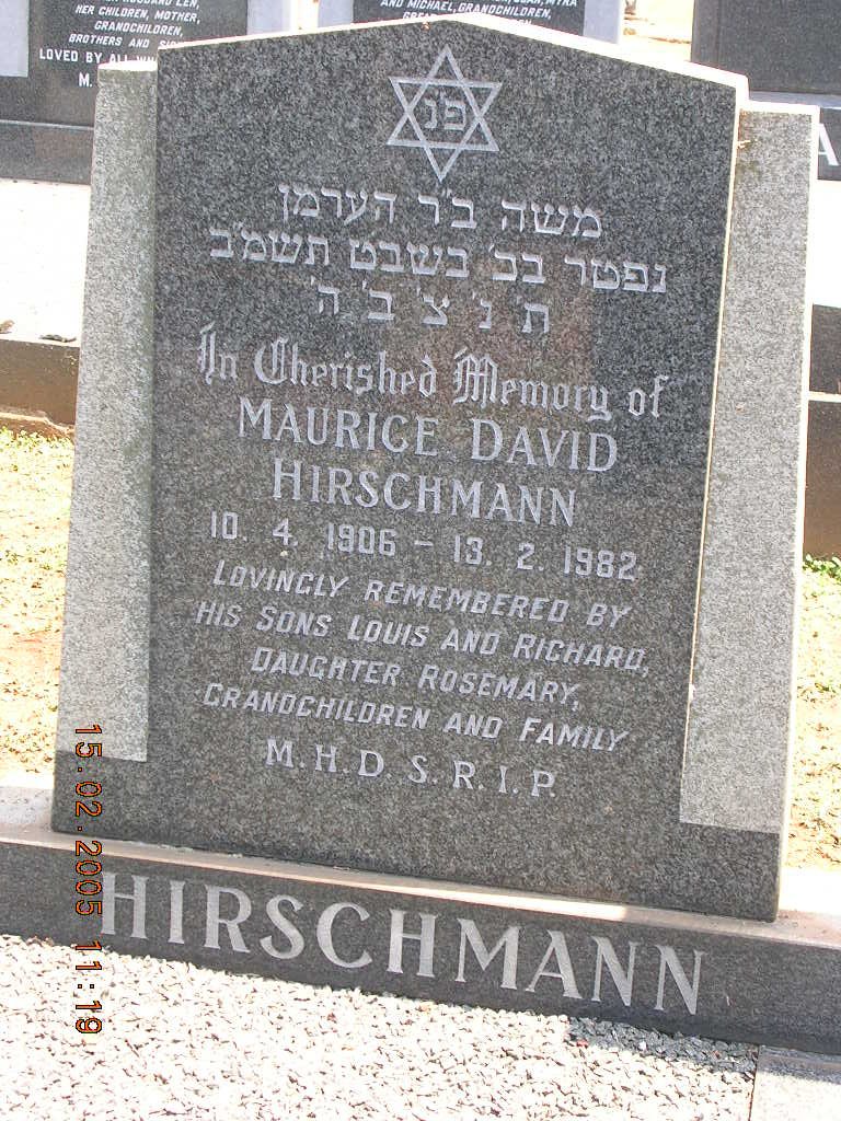 HIRSCHMANN Maurice David 1906-1982