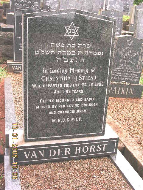 HORST Christina, van der nee STIEN -1988