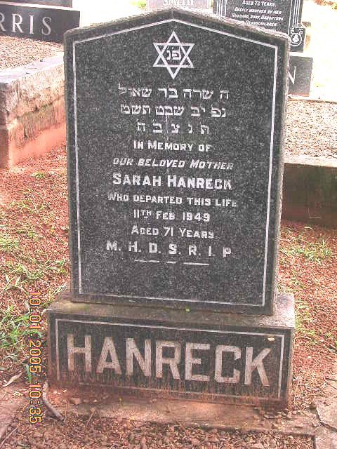 HANRECK Sarah -1949