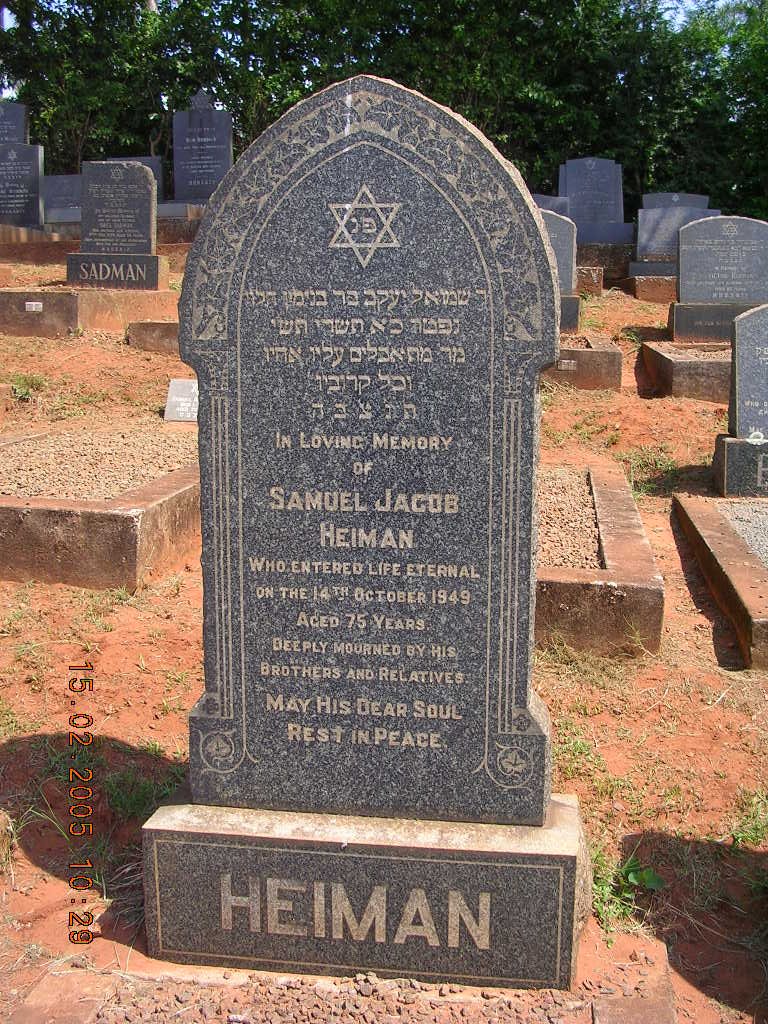 HEIMAN Samuel Jacob -1949
