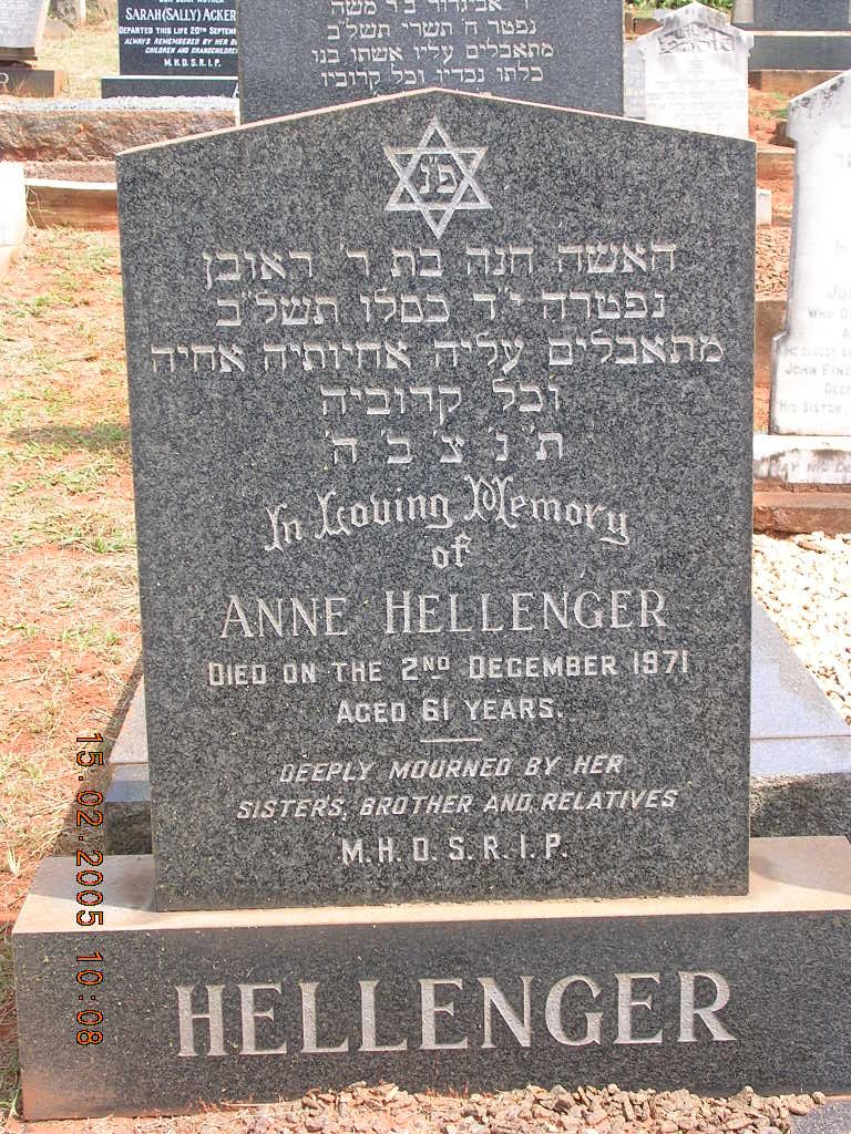 HELLENGER Anne -1971