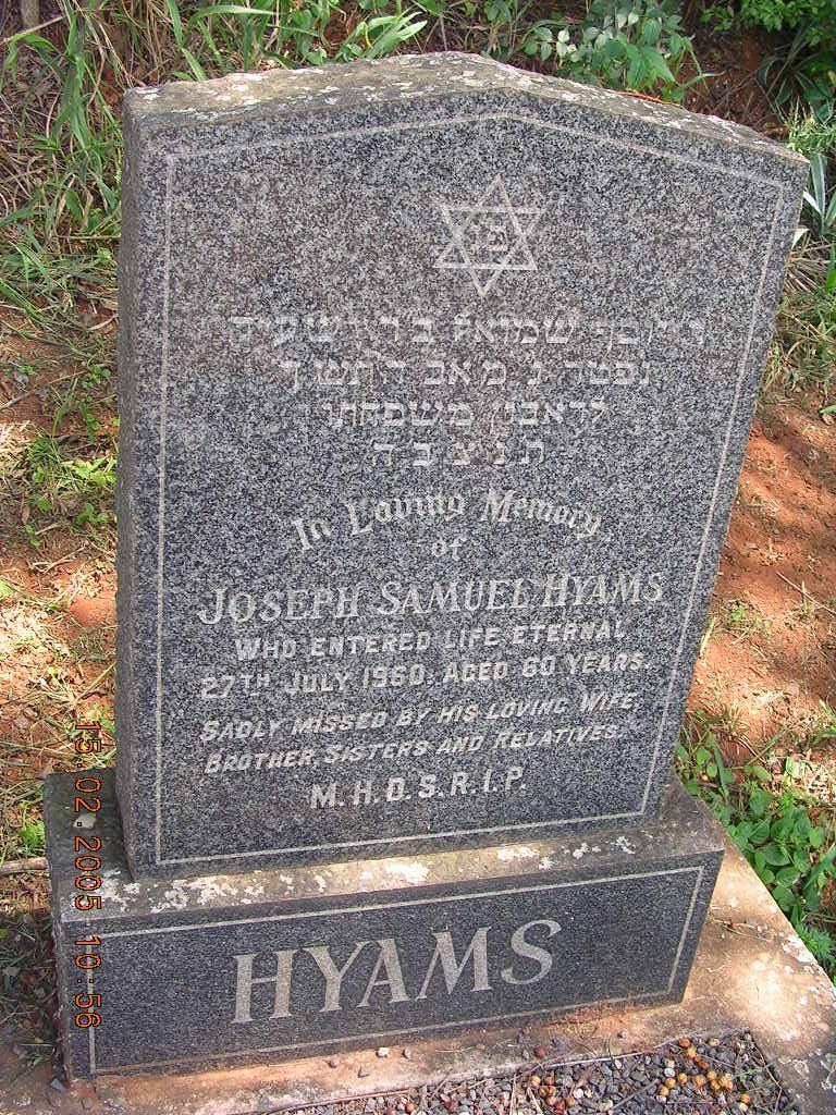 HYAMS Joseph Samuel -1960