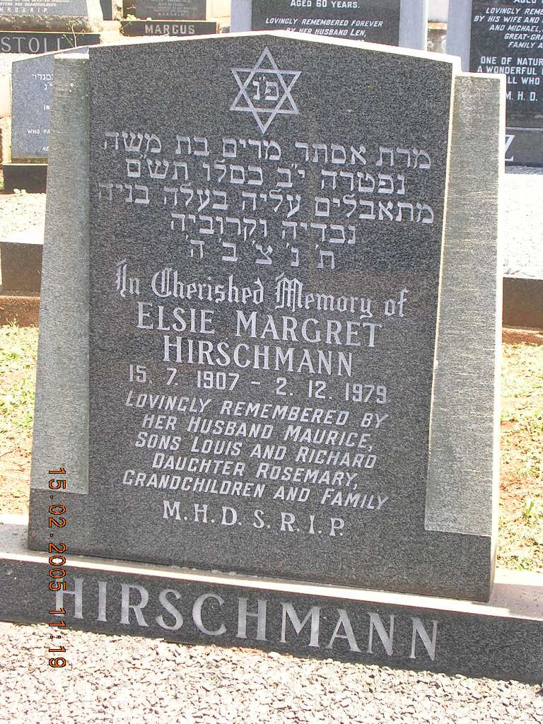 HIRSCHMANN Elsie Margret 1907-1979