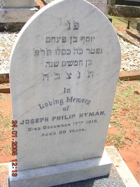 HYMAN Joseph Philip -1919