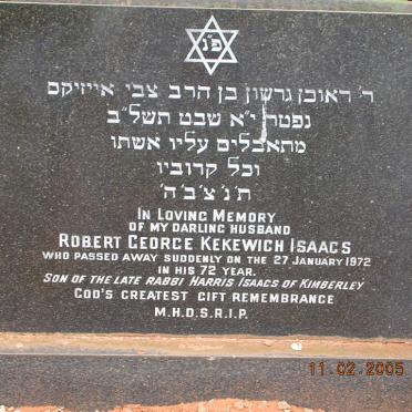 ISAACS Robert George Kekewich -1972
