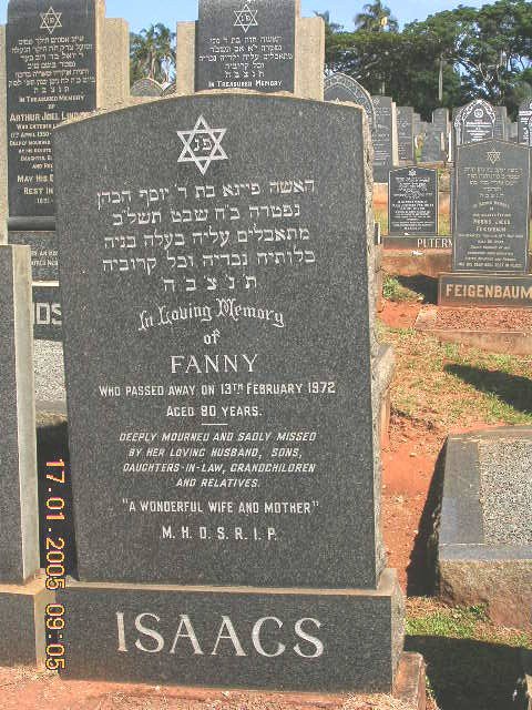ISAACS Fanny -1972