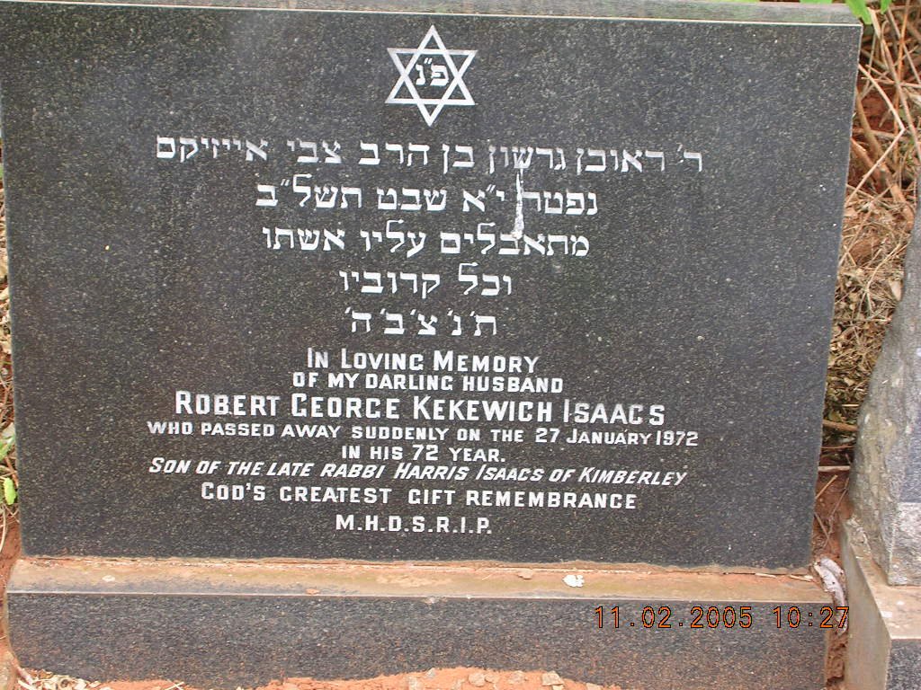 ISAACS Robert George Kekewich -1972
