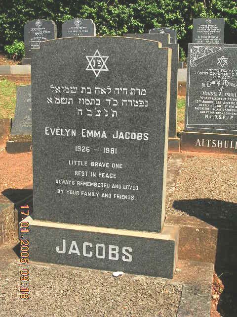 JACOBS Evelyn Emma 1926-1981