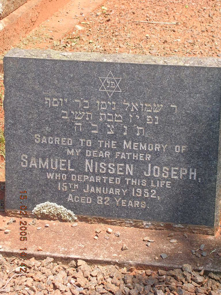 JOSEPH Samuel Nissen -1952