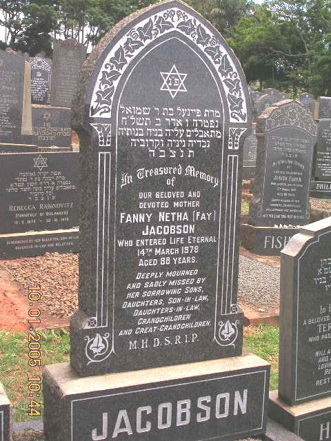 JACOBSON Fanny Netha -1978