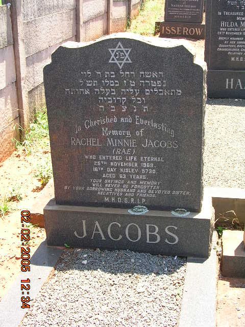 JACOBS Rachel Minnie -196?
