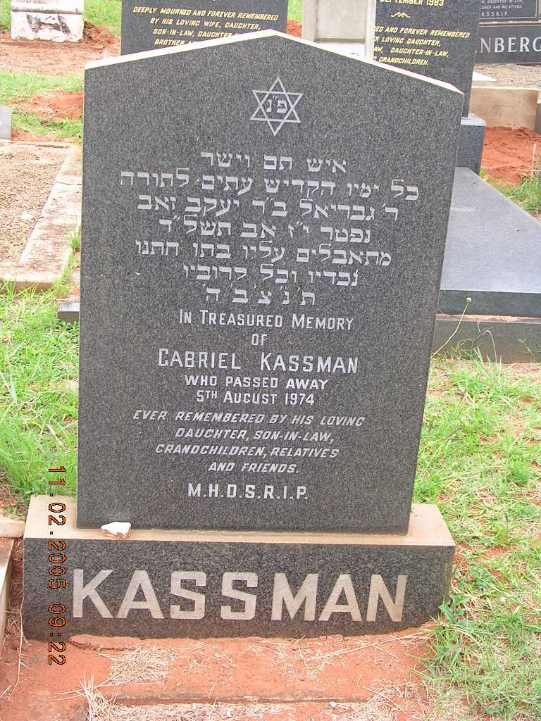 KASSMAN Gabriel -1974
