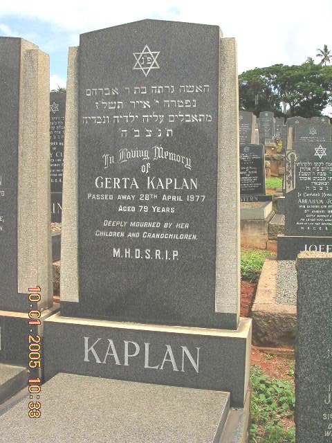 KAPLAN Gerta -1977