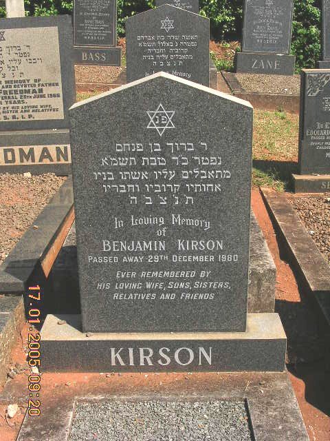 KIRSON Benjamin -1980