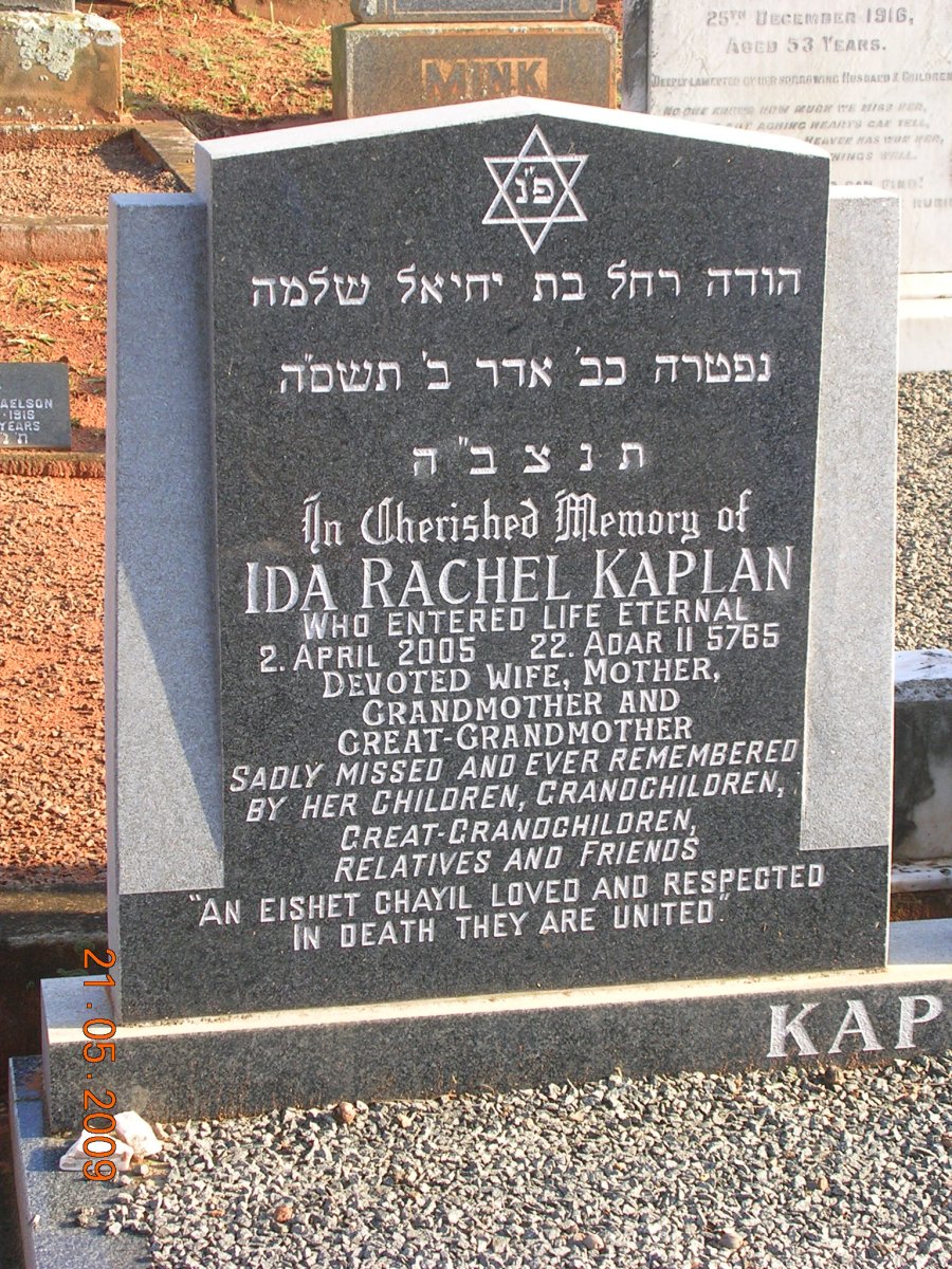 KAPLAN Ida Rachel -2005