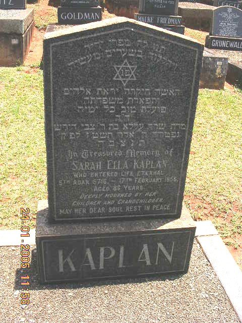 KAPLAN Sarah Ella -1955