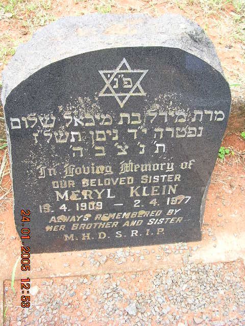 KLEIN Meryl 1909-1977
