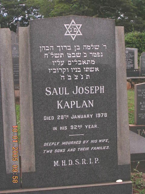 KAPLAN Saul Joseph -1978