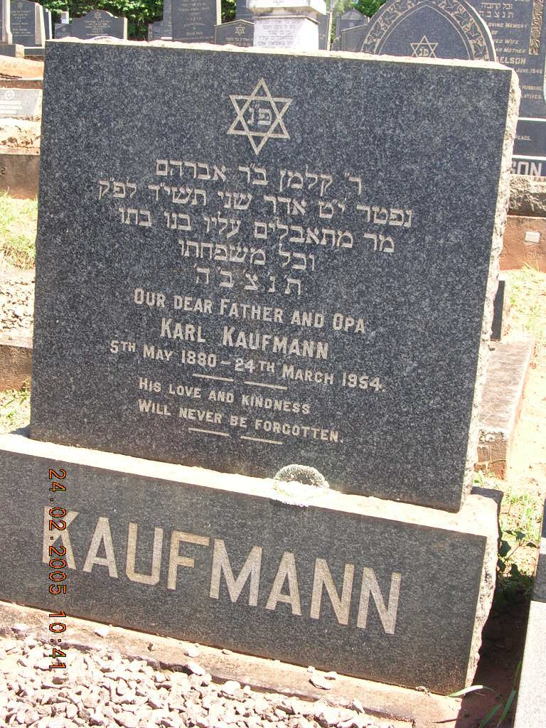 KAUFMANN Karl 1880-1954