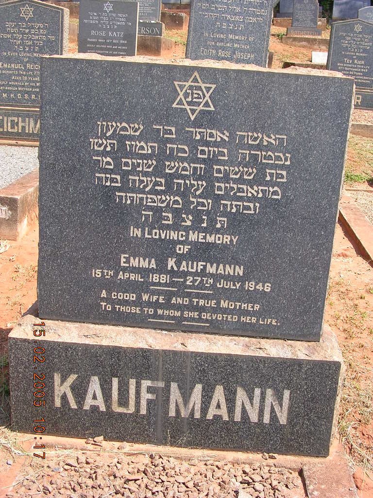 KAUFMANN Emma 1881-1946