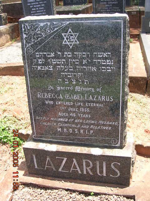 LAZARUS Rebecca -1955
