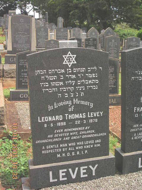 LEVEY Leonard Thomas 1898-1978