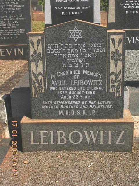 LEIBOWITZ Avril -1962