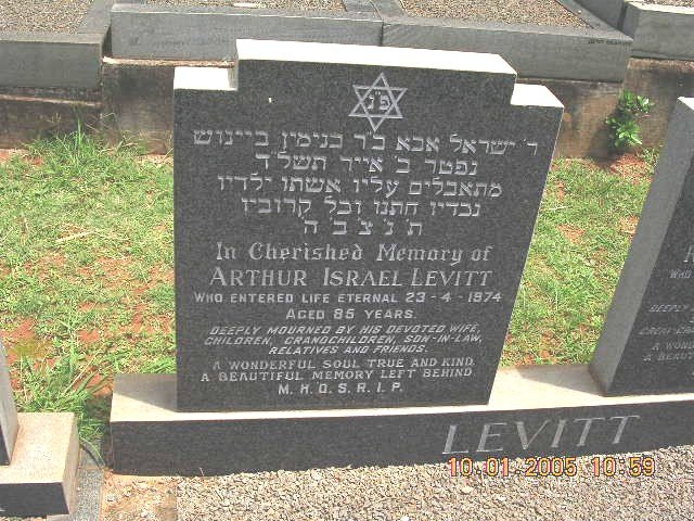 LEVITT Arthur Israel -1974