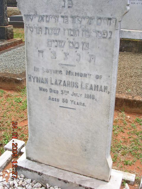LEAMAN Hyman Lazarus -1916