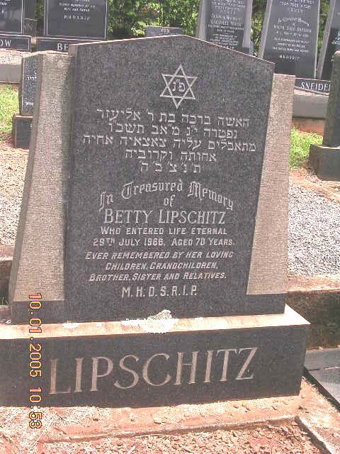 LIPSCHITZ Betty -1966