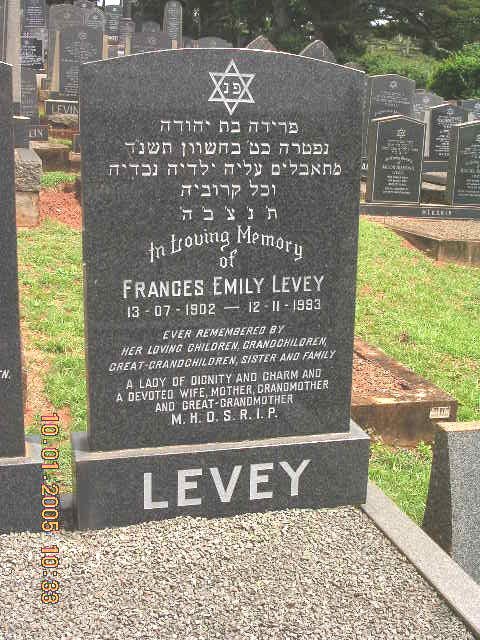 LEVEY Frances Emily 1902-1993