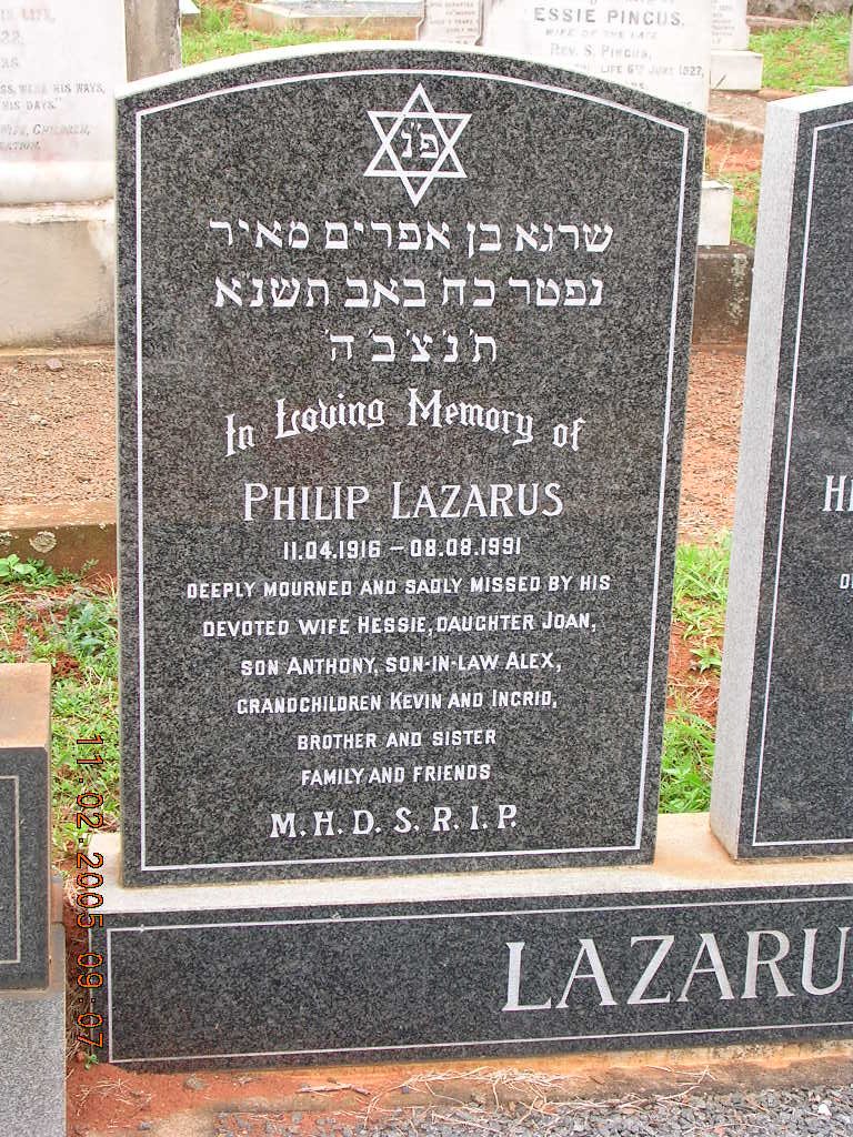 LAZARUS Philip 1916-1991