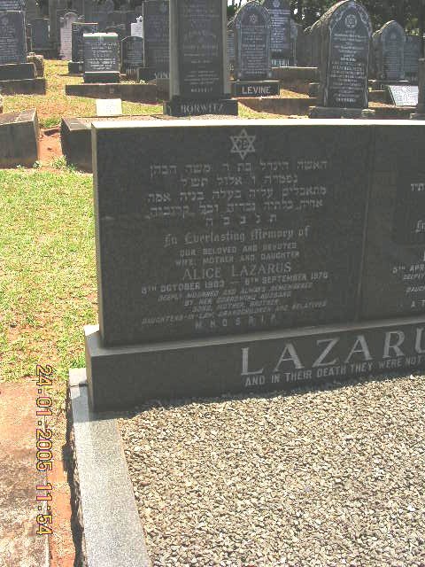 LAZARUS Alice 1903-1974