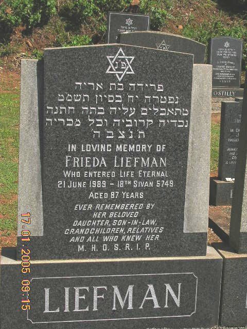 LIEFMAN Frieda -1989